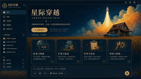 Interstellar Crossing Dream Skin theme preview
